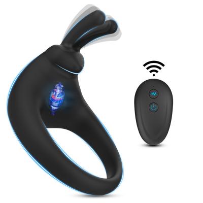 China New Wireless Remote Control Vibration Ring Sexy Couple Sex Product Ear 2 Generation Horseshoe Ring Wireless Remote Control Rabbit Co-shock Device Penis for sale