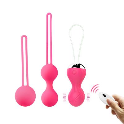 China Women's Series Vaginal Exercise Dumbbell Usb Charging Female 10 Frequency Radio Remote Control Vibrator Ball Set Adult Supplies for sale