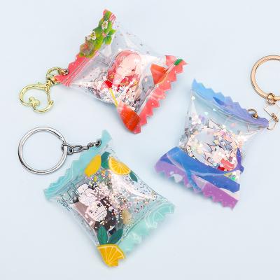 China Moq 20Pcs Fangqingmao Candy Key Chain Custom Acrylic Inflatable Charms Gift Personalized Key Chain As Gift for sale