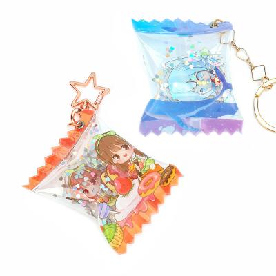 China Fangqingmao Anime Key Chain Candy Gift Custom Clear Acrylic Bag Charm As Gift for sale