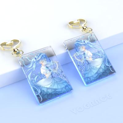 China Custom Anime Acrylic Key Chains Key Chains Clear Art or Picture Printing Holographic Acrylic Key Chain for sale