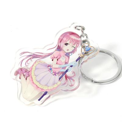 China Anime Acrilico Clear Art or Picture Printing Custom Animal Key Chain Holographic Acrylic Llaveros Key Chain for sale