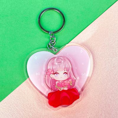 China Custom Anime Designer Key Chain Llaveros Anime Clear Art or Picture Printing Holographic Acrylic Key Chain for sale