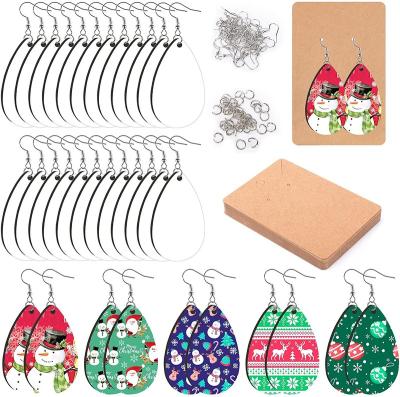 China Other 25pairs Wooden Sublimation Earring Custom Wooden Sublimation Earring Blank Earring For DIY Jewelry for sale