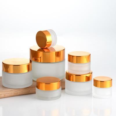 China Free Sample Matte Glass Cosmetic Jar Skin Care Face Cream Cosmetic Jar for sale