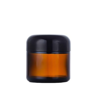 China Promotional Good Quality Wholesale Price Amber Glass Cream Jar Cosmetic Hardness for sale