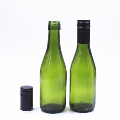 China Empty Green Glass Beverage Wine Bottle 187ml Small Red Wine Bottles for sale