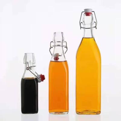 China 100ml 250ml 500ml 750ml Beverage Bottle Juice Bottle Clip Cap Glass Glass Bottle Made in China for sale