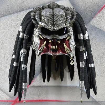 China Carbon Fiber 3d Printed Alien Predator Carbon Fiber Motorcycle Helmet for sale