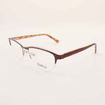 China For Women Optical Frame Rim Metal Reading Glass Half Optical Frame Frames Eyeglasses Optical Glasses for sale