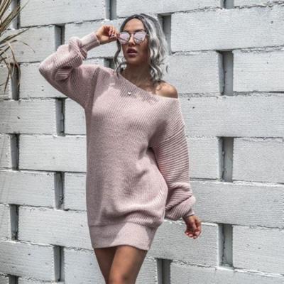 China Captain Winter Calls Anti-wrinkle women plus size long sweaters for ladies pink off the shoulder sweaters for sale