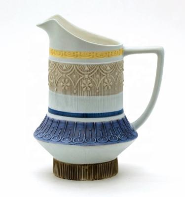 China Sustainable Ceramic Custom Water Jug Coffee Milk Jug Multicolor Making Jugs for sale