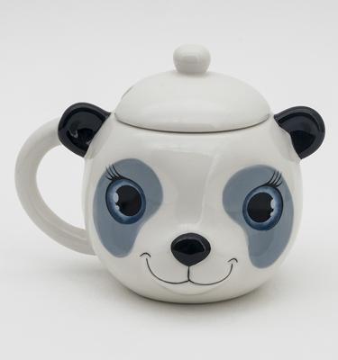 China Customized Viable Animal Ceramic Cup Panda Mugs 3d Cup 10oz Cute Hand Painting Design Drinkware for sale