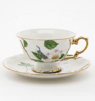 China Viable Gift Ceramic Tea Cup And Saucer Set Serving Tableware For One for sale