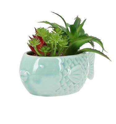 China Eco-friendly Nordic Modern Glazed Ceramic Plant Pot Succulents Plants Mini Assorted Green Fake Artificial Plant Pots Succulents With Pot for sale