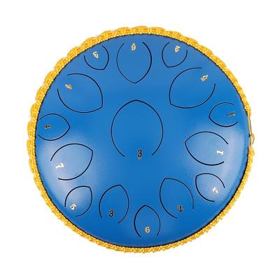 China Carbon Steel Factory Supply The Big Size Design 14 Inch (35cm) Steel Drum 15 Tongue Color Tongue Drum D Blue Main Embalmed Drum for sale