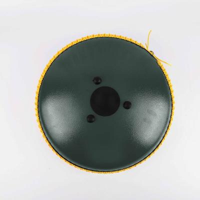 China Carbon Steel Factory Supply The Big Size Design 14inch (35cm) 15 Tongue Color Steel Tongue Drum Dark Green Main Drum D Balmy Drum for sale