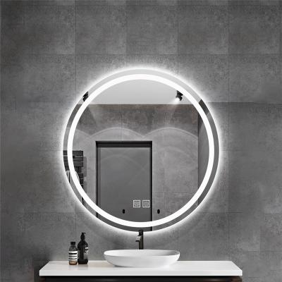 China Luxury Hotel Magnifying Modern Adjustable Wall Mounted Round Led Fog Light Decorative Mirror For Bathroom for sale