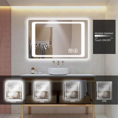 China Luminous Luxurious Lavatory Waterproof Modern Led Smart Fog Shower Bathroom Free Standing Mirror for sale