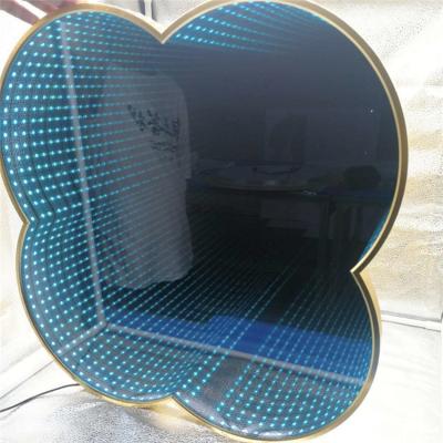 China Customized Customs Magnifying Lead Neon Light Signs For Party Events Wedding Infinity Multilayer Wall Mirror for sale