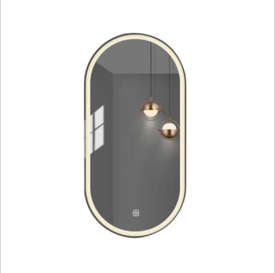 China Luxury Special Oval Shape LED Wall Mounted Frameless Fogproof Bathroom Magnifying Decorative Vanity Mirror for sale