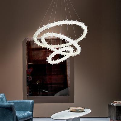 China Luxury Type Crystal Chandeliers Modern Modern Ceiling Ring Pendant Lights for sale