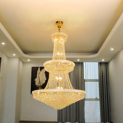 China Modern Nordic Large Luxury Hotel Dining Ceiling Gold Crystal Chandeliers Pendant Lights for sale