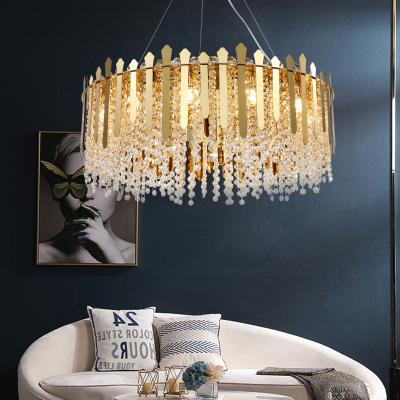 China Modern Gold Modern Living Room Gold Luxury Home Dining Table Lamp Ceiling Crystal Chandelier for sale