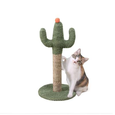 China New Arrival Large Single Cactus Stocked Cat Tree Sisal Scratching Post Cat Furniture Tree for sale