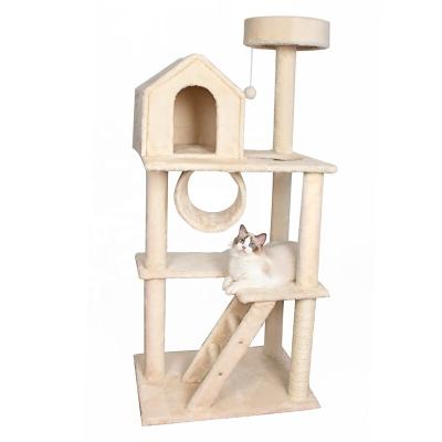 China 2022 Sustainable New Indoor Multilevel Cat Tree House Scratching Post With Sisal Rope Plush Cat Tree Tower for sale