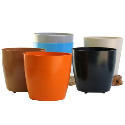 China Minimalist simple bamboo fiber flowerpot green plant chrysanthemum breathable round flowerpot for sale