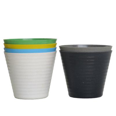 China Wholesale minimalist bamboo fiber pot DESIGN FACTORY FACTORY PRICE threaded flowerpot for sale