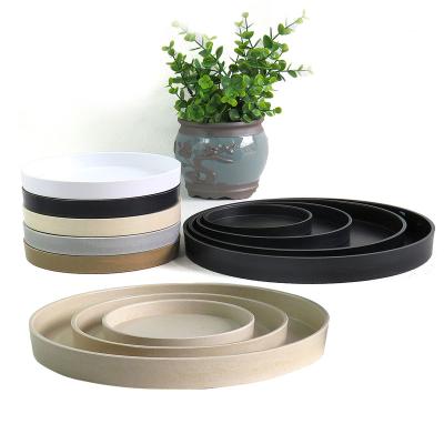 China Melamine Simple Water Resistant New Arrival Flower Pot Tray Plant Water Tray Round Durable Planter Saucer for sale