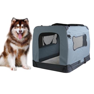 China 2022 New Design Stored Soft Sided Foldable Large Dog Bag Travel Airline Approved Pet Carrier for sale