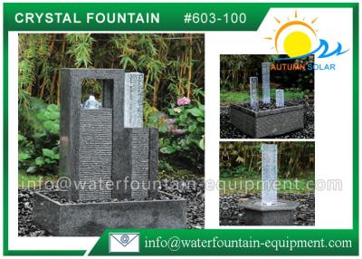 China Escultura del granito de la fuente del jardín de Feng Shui de la decoración con la columna de cristal en venta