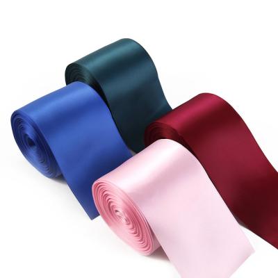 China Viable Wholesale Wide Color Single Face Satin Ribbon for sale