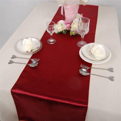 China Wholesale High Quality Solid Color Party Banquet Wedding Satin Table Runner for sale