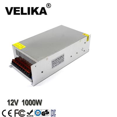 China Led CCTV Lamp Power Supply DC 12V 83.3A 1000W Power Supply 110V 220V AC - DC Driver For CNC Router 3D Copy SMPS for sale