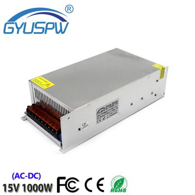 China DC 15V 66.7A 1000W Light Weight Single Output Power Supply Driver Transformer 110v 220v Changeover AC For Camera Router Led Light SMPS for sale