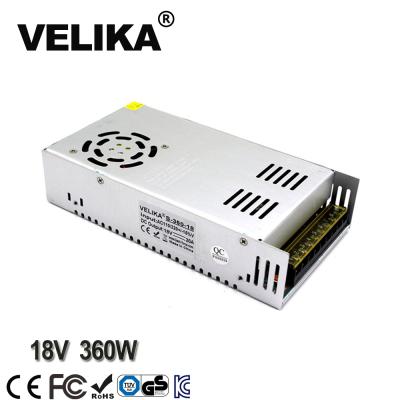 China CCTV Lamp Power Supply DC18V 20A 360W Led Power Supplies Transformer 220V 110V AC To DC Led Driver For Lamp CNC for sale