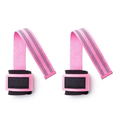 China Unisex Gym Padded Straps Hand Bar Wrist Support Weightlifting Straps Gym Fitness Wrist Wrap Dumbbell Barbell Wristbands Training for sale