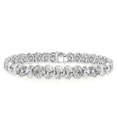 China Fashion Bangle 925 Silver Zircon Tennis Bracelet CLASSIC Oval Cut Zirconia Tennis Chain For Women for sale