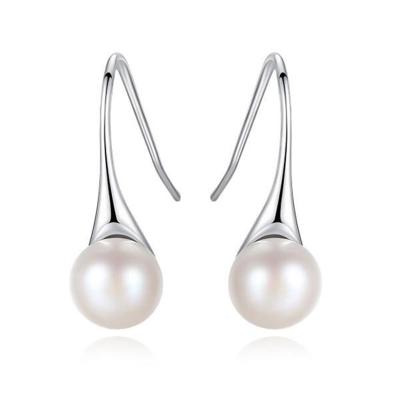 China Environmental Friendly Nickel 925 Sterling Silver Dainty Pearl Gold Wedding Free Drop Earrings For Women for sale