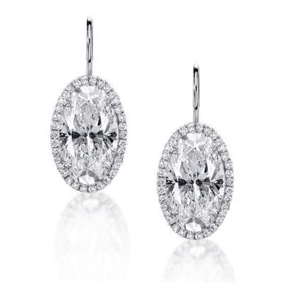 China Luxury Fashion Environmental Friendly Diamond Jewelry Women 925 Sterling Silver Clear Zirconia Dangle Drop Earrings for sale