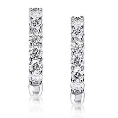 China Fashion Environmental Friendly Design Dubai Earrings Silver Gold Plated Crystal Zircon Women Circle Earrings for sale