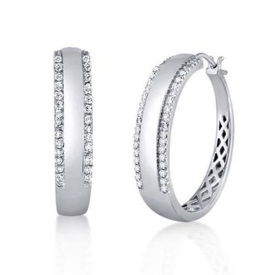 China Environmental Friendly Zircon Crystals Circle Hoop Earrings For Women Solid 925 Silver Earring Huggie Earrings Jewelry Circles for sale