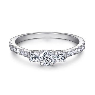 China Wholesale Luxury 925 Clear CZ Promise Ring CLASSIC Silver Plated Silver Plated Round Pave Diamond Ring for sale