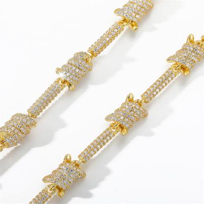 China CLASSIC Hot Wire Full Iron Hip Hop Personality Style Cuban Zircon Chain Bracelet For Hip Hop Jewelry for sale