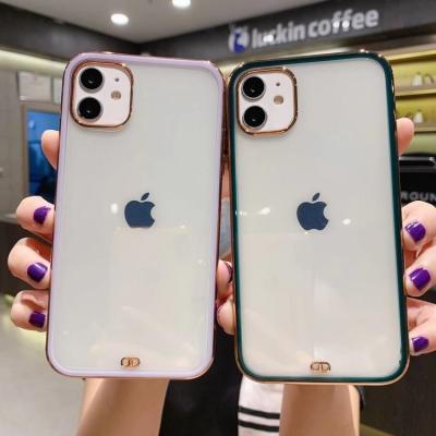 China Fashion Shockproof Case Cover For iPhone 12 Clear Plating Soft Mini iPhone12 Pro Max Cell Phone Case 11 Edge TPU Coque Fundas For iPhone 12 Case for sale