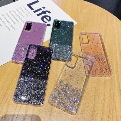 China Luxury Epoxy Phone Cases For Itel S32 Cover Glitter Finger Holder Colorful Mobile Phone Protector Fashionable Cases For Lady Women Girls for sale